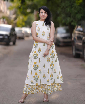 Yellow Tilak Print Co-ord set